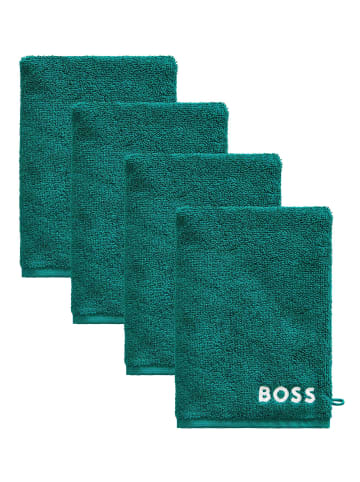 HUGO BOSS home 4er-Set Waschhandschuhe 4er-Set Waschhandschuhe in EVERGLN