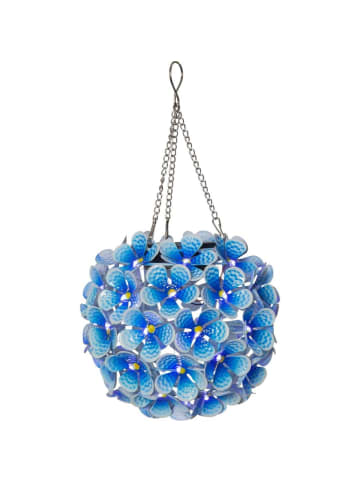 STAR Trading LED Solar Hortensie Blume in blau - D: 16cm