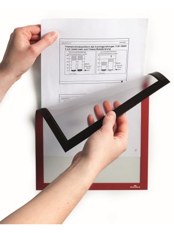 Durable Magnetrahmen Duraframe Magnetic A4 Packung mit 5 Stück rot