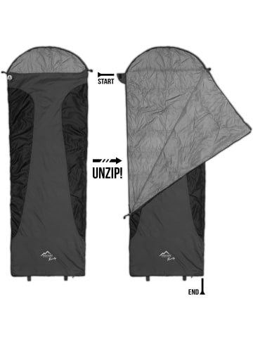 Normani Outdoor Sports Ultralight-Schlafsack (RV links) Runty in Grau/Schwarz