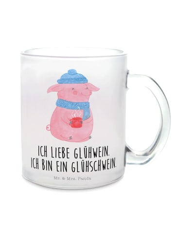 Mr. & Mrs. Panda Teetasse Schwein Glühwein mit Spruch in Transparent