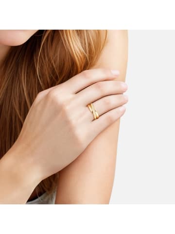 Lulu & Jane Ring aus Messing mit Zirkonia in gelbgold