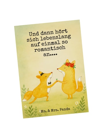 Mr. & Mrs. Panda Grußkarte Füchse Hochzeit Design mit Spruch in Weiß