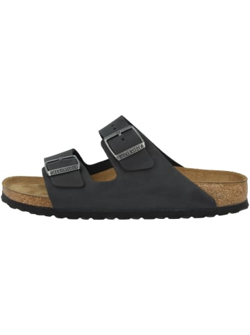 Birkenstock Sandale Arizona SFB Geöltes Nubukleder schmal in schwarz