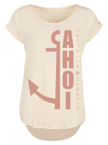 F4NT4STIC Long Cut T-Shirt Ahoi Anker Knut & Jan Hamburg in Whitesand