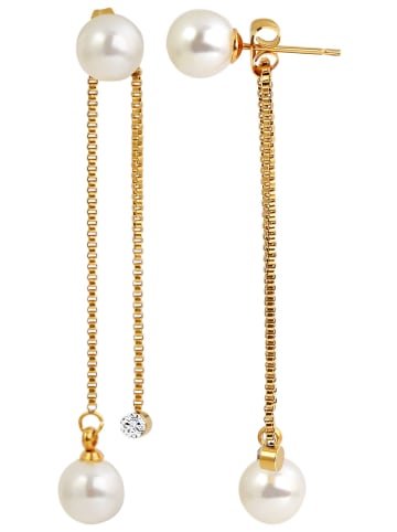 Adeliás Damen Ohrringe – Ohrstecker aus Edelstahl mit Perle in gold