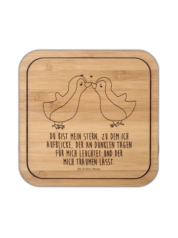 Mr. & Mrs. Panda Tischuntersetzer Pinguin Liebe mit Spruch in Transparent