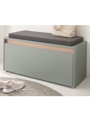 Furn.Design Garderobenbank Salbei grün und Eiche, Schuhbank mit 4 Fächern, Breite 100 cm