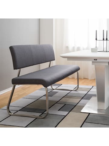 home24 Sitzbank Marco II in Anthrazit / Schwarz