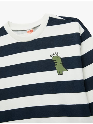 KOTON SWEATSHIRTS in Marineblau Gestreift
