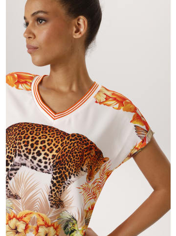 Aniston CASUAL Shirtbluse in wollweiß-orange-gelb-rot-rosa-braun-khaki-grün