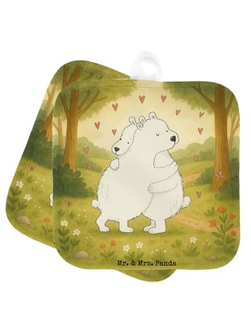 Mr. & Mrs. Panda Topflappen Eisbär Umarmen Design ohne Spruch in Weiß