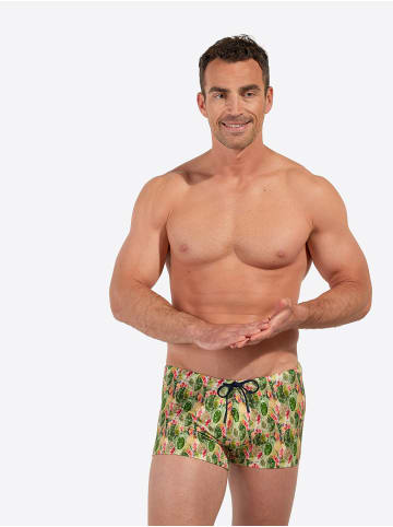 HOM Badeshorts Swim Shorts Taormina in green print