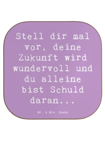 Mr. & Mrs. Panda Untersetzer für Gläser Spruch Mutig zu sich sel... in Lavendeltraum