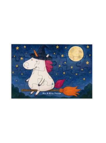 Mr. & Mrs. Panda Puzzle Einhorn Hexe Design ohne Spruch in Weiß