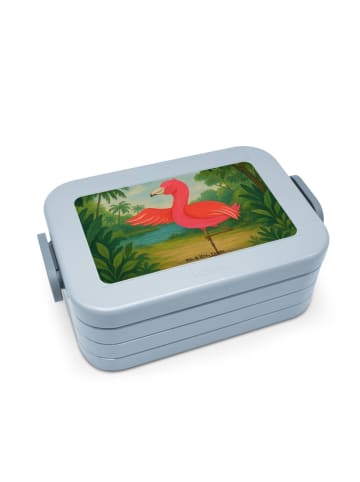 Mr. & Mrs. Panda Vesperbox Flamingo Yoga Design ohne Spruch in Blau Pastell