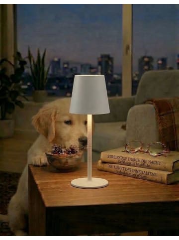 Coen Bakker LED Tischlampe dimmbar Innen & Außen 27,5x7cm Glatt in Weiß