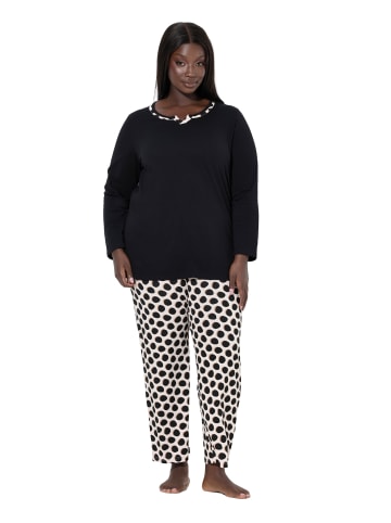 Ulla Popken Pyjama in schwarz