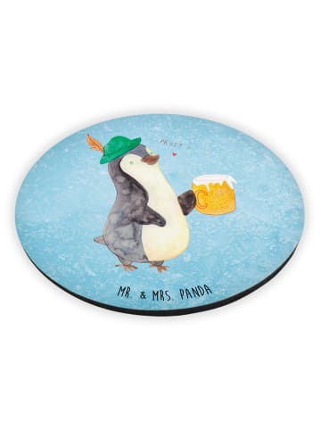Mr. & Mrs. Panda Rund Magnet Pinguin Bier ohne Spruch in Eisblau