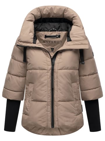 Navahoo Steppjacke Lotusherz XIV in Taupe Grey