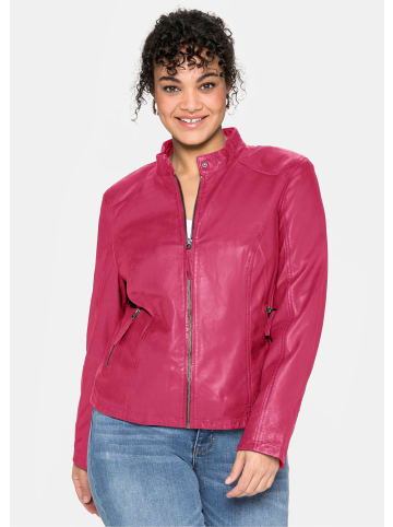 sheego Lederjacke in orchidee