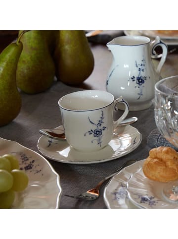 Villeroy & Boch 6er Set Kaffeeuntertassen Vieux Luxembourg ø 14 cm weiß-blau in weiß-blau