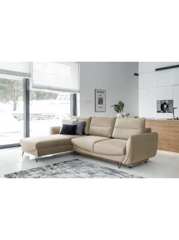 MF Design Sonic Recamiere Links in Braunbeige -  (L) 276 x (B) 276 x (H) 100 cm