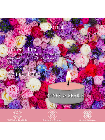 Pajoma pajoma® Teelichter 8 Stück Roses Berries Duft Aluhülle Brenndauer 4 Stunden