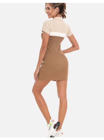 Cipo & Baxx Strickkleid WP256 in MOCHA