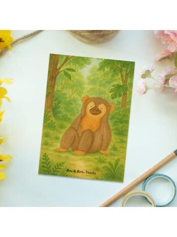 Mr. & Mrs. Panda Postkarte Affe Design ohne Spruch in Weiß