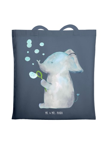 Mr. & Mrs. Panda Stofftasche Elefant Seifenblasen ohne Spruch in Indigo Blue