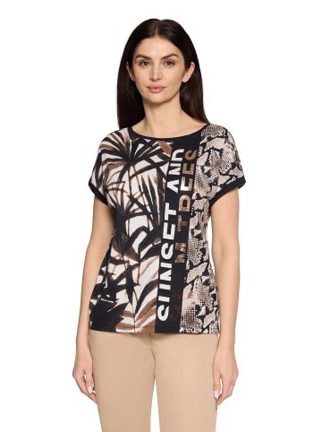 Betty Barclay Printshirt mit Ärmelaufschlag in Weiß/Braun