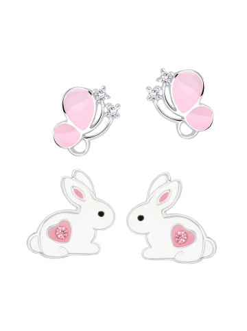 schmuck23 Ohrstecker Set Hase Schmetterling 925 Silber