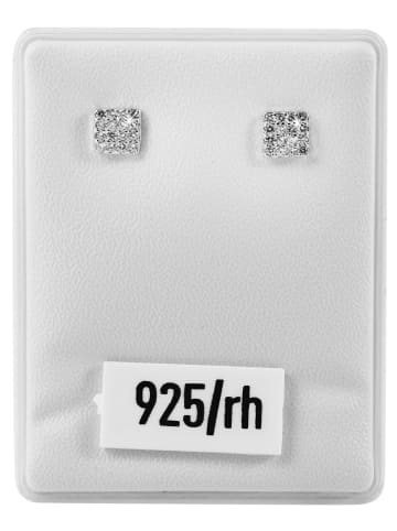Adeliás Damen Ohrringe – Ohrstecker aus 925 Silber mit Zirkonia in silber