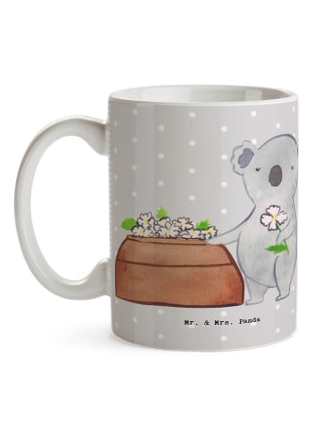Mr. & Mrs. Panda Tasse Bestatter Herz ohne Spruch in Grau Pastell