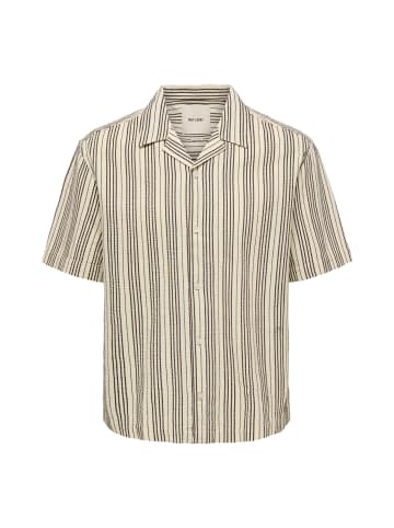 Only&Sons Hemd 'Cruz Seersucker' in hellbraun