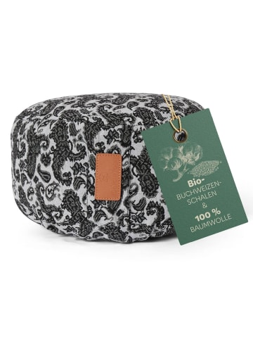 DoYourFitness Yoga-Kissen Vishnu gefüllt Buchweizen weiß/schwarz rund Style 3 Schwarz