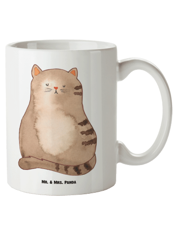Mr. & Mrs. Panda Teetasse Katze Sitzen ohne Spruch in Weiß