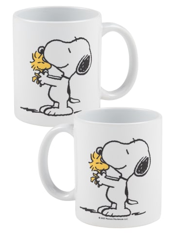 Snoopy The Peanuts Snoopy Tasse Woodstock Kaffeetasse Becher 320 ml in weiß