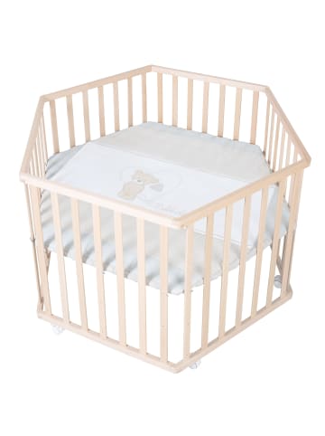 roba Laufgitter Liebhabär 6-eckig aus Holz natur inkl. Schutzeinlage & Rollen