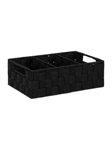 Aufbewahrungskorb in Schwarz - (B)32x (H)10 x (T)21 cm