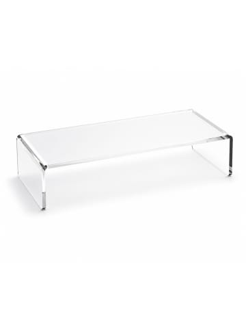 relaxdays Monitorständer in Transparent - (B)35 x (H)10 x (T)20 cm
