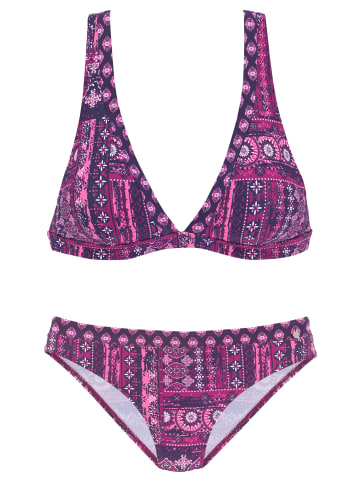 S. Oliver Triangel-Bikini in magenta bedruckt