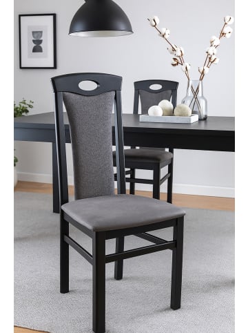 möbel-direkt Esszimmerstuhl, Massivholzstuhl (2 Stück) Zac in schwarz / anthrazit