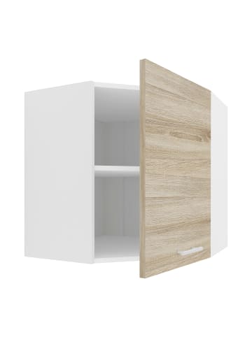 VCM Eckschrank Küchenschrank Hängeschrank Küche Esilo in Weiß / Sonoma-Eiche