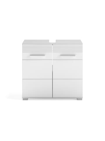 xonox.home Badkombination in weiß/weiß hochglanz - (B) 106 x (H) 182 x (T) 34