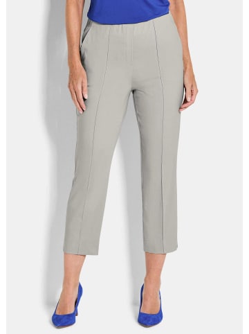GOLDNER Elegante 7/8-Hose mit Biesen in stein