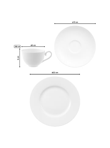 Villeroy & Boch 18-tlg. Kaffeeservice Royal in in weiß