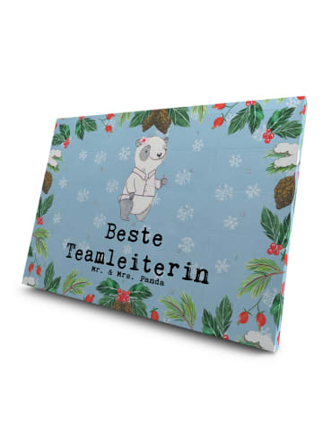 Mr. & Mrs. Panda Teekalender Panda Beste Teamleiterin mit Spruch in Eisblau