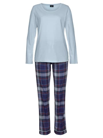 H.I.S Pyjama in blau-kariert